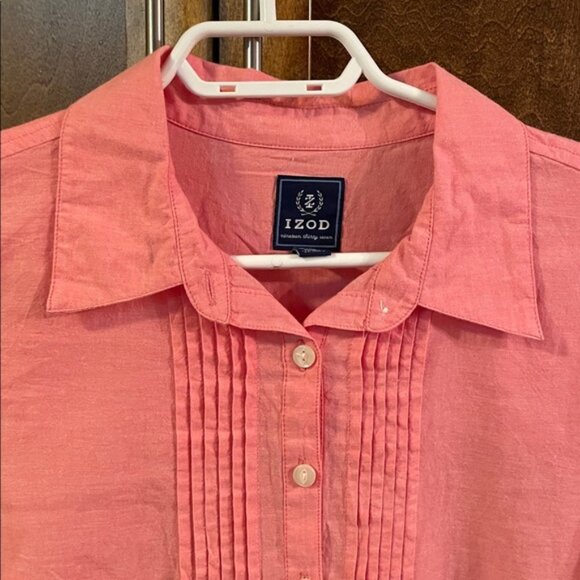 Izod Coral Button-Up Blouse - Picture 2 of 7